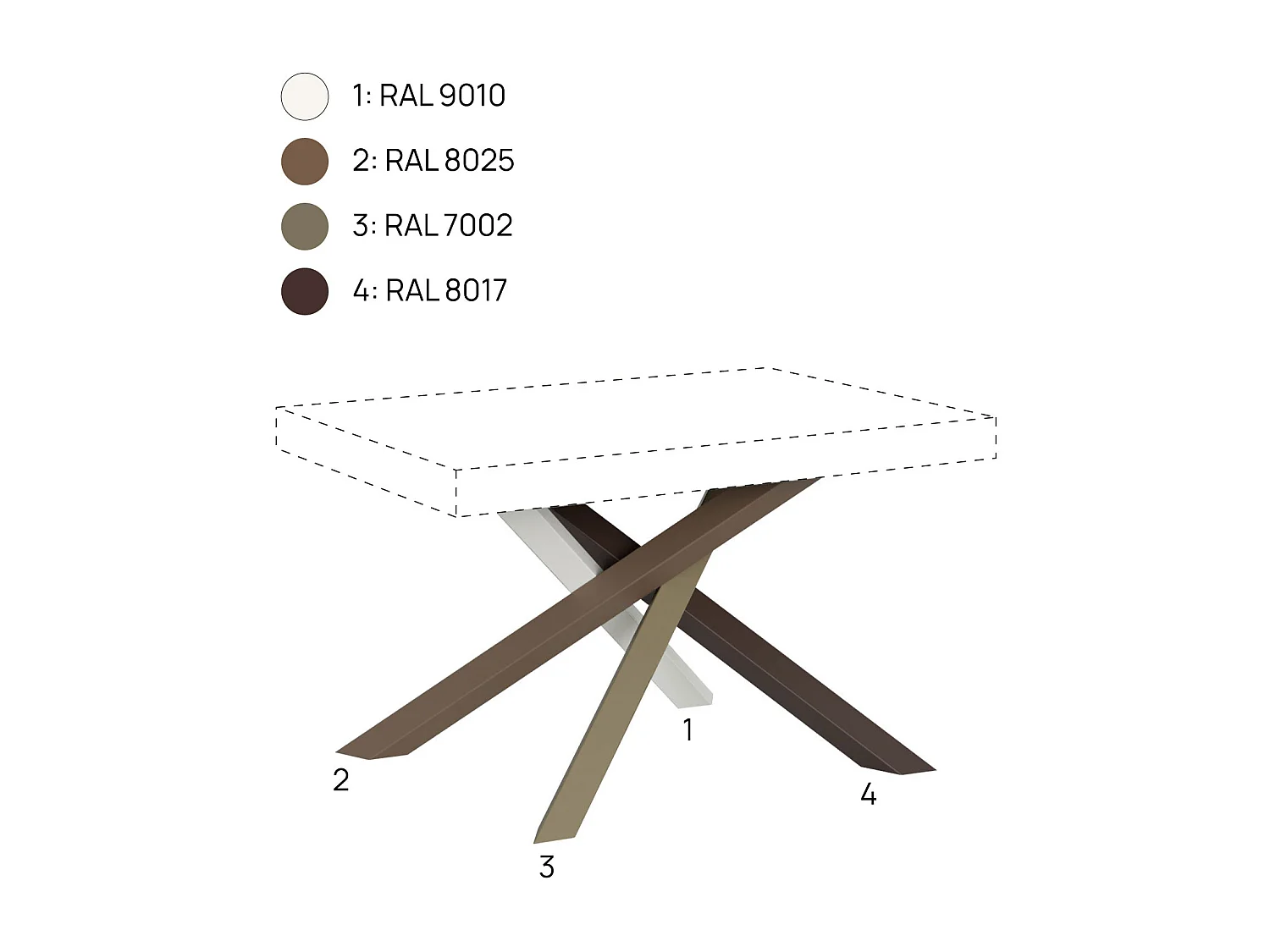 Extendable table 200/304x90 cm Volantis Premium white ash multicoloured legs 4/C