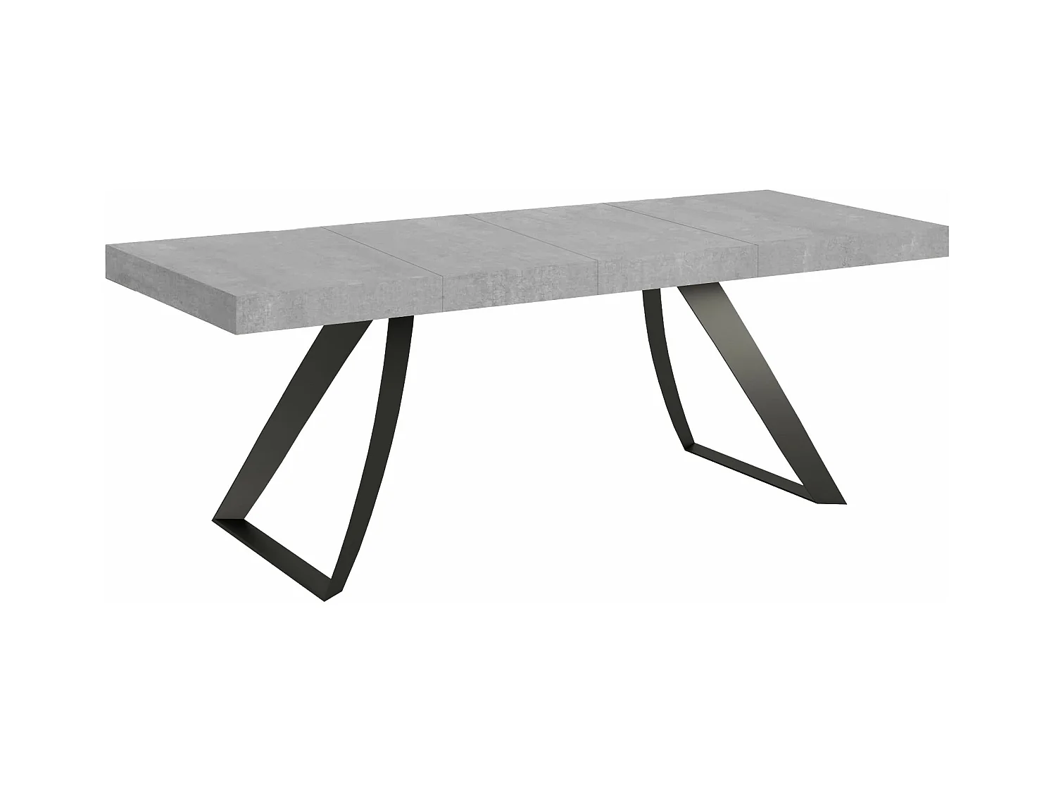 Table extensible 90x160/420 cm Proxy Premium Gris Béton cadre Anthracite