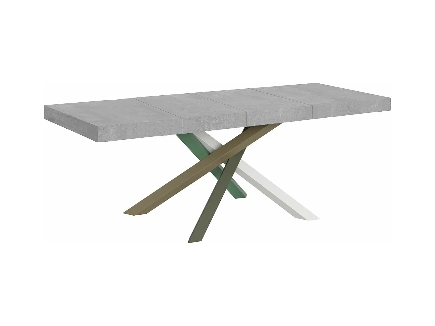 Ausziehtisch 200/460x90 cm Volantis Premium Beton Beine mehrfarbig 4/A