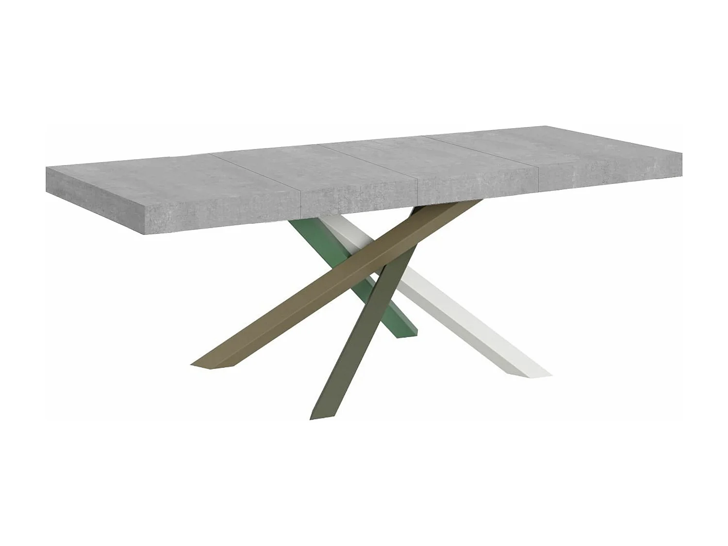 Ausziehtisch 200/460x90 cm Volantis Premium Beton Beine mehrfarbig 4/A
