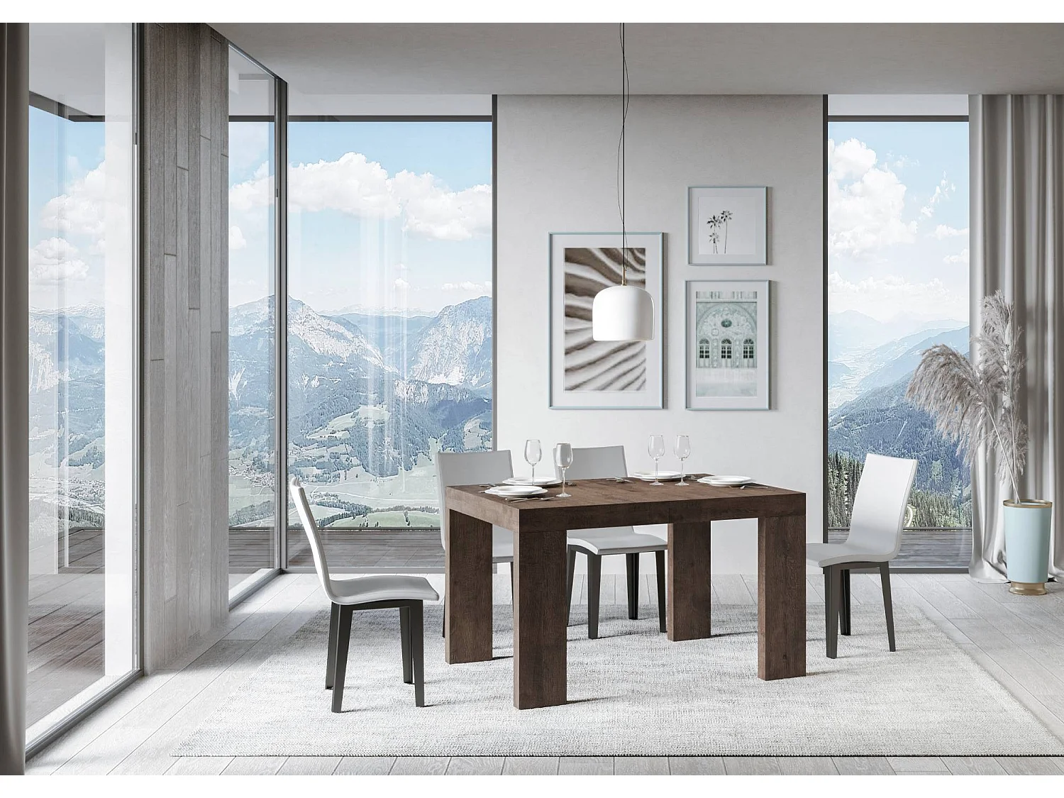 Tavolo allungabile 90x140/400 cm Roxell Premium noce