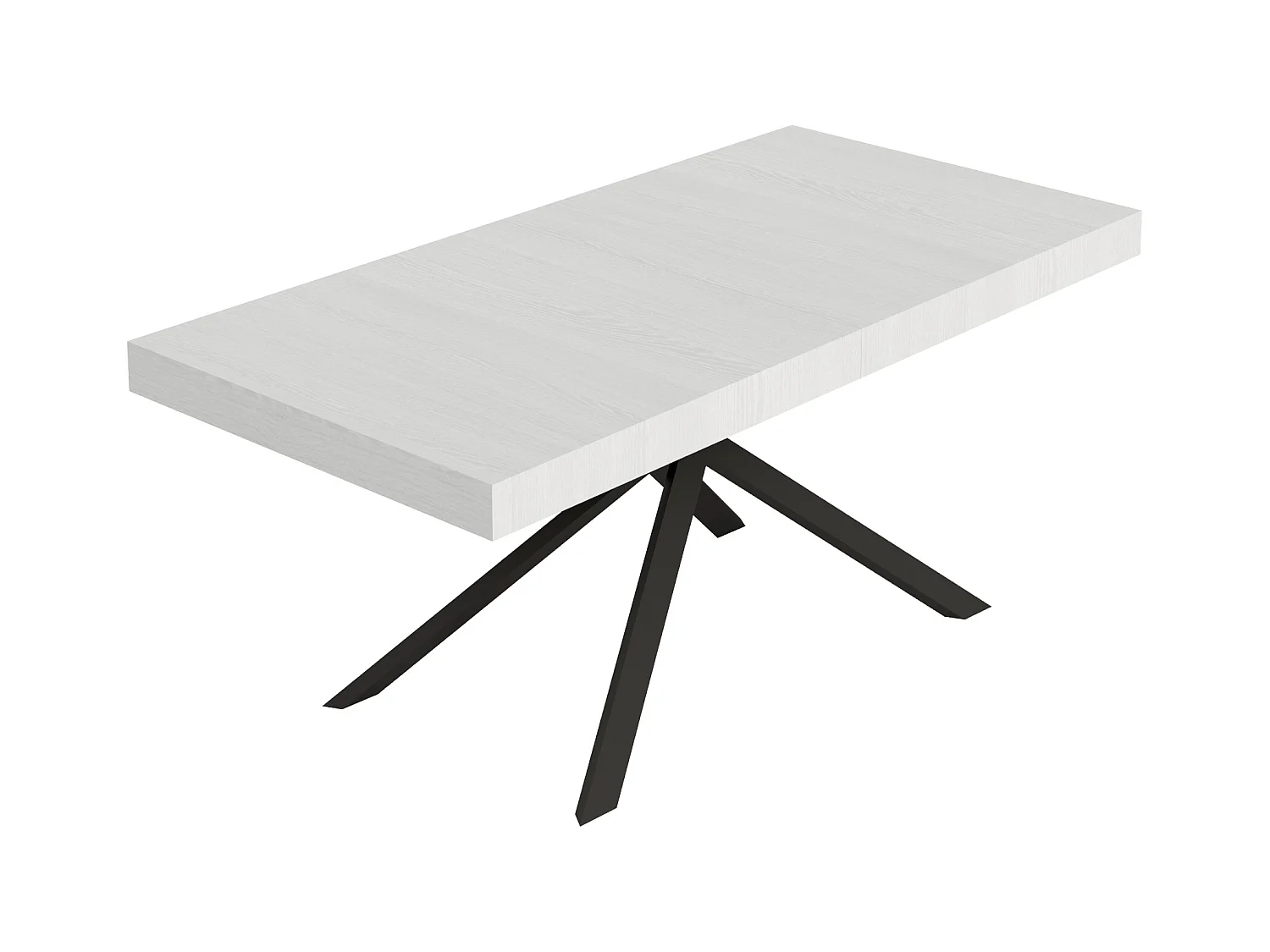 Niket Ausziehtisch 200/460x90 cm, Esche weiß, Beine anthrazit