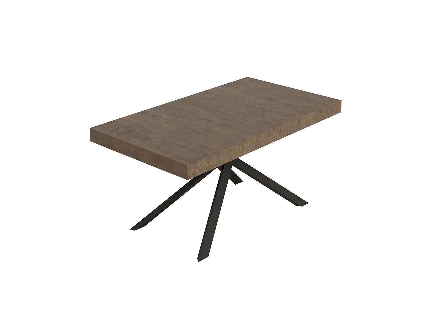 Niket udtræksbord i valnød 160/264x90 cm med antracitgrå ben