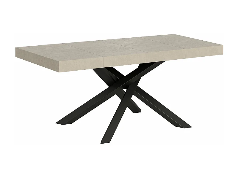Uitschuifbare tafel 140/400x90 cm Volantis Premium kasjmier antraciet poten
