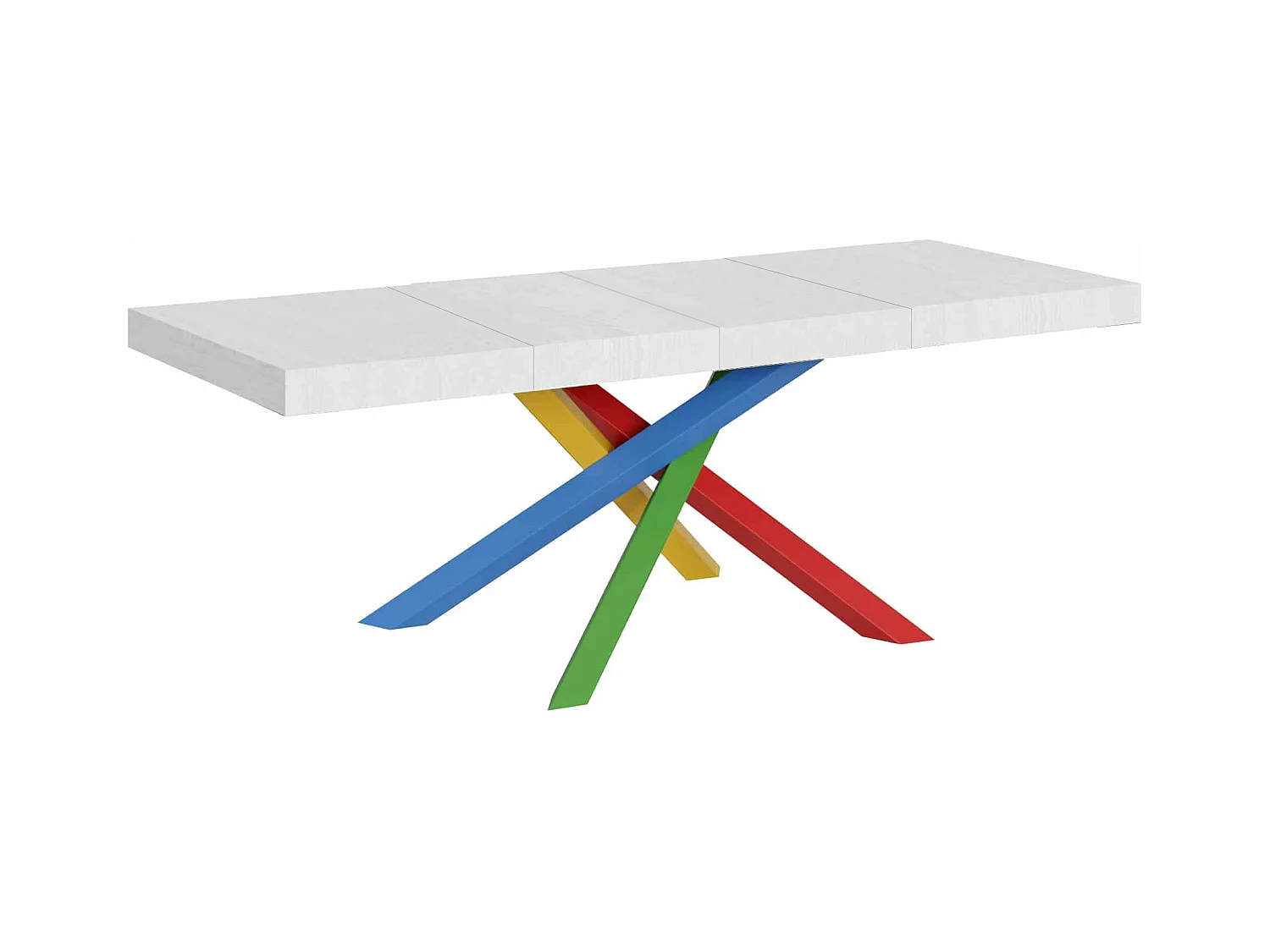 Table extensible 90x160/420 cm Volantis Premium Frêne Blanc cadre 4/B