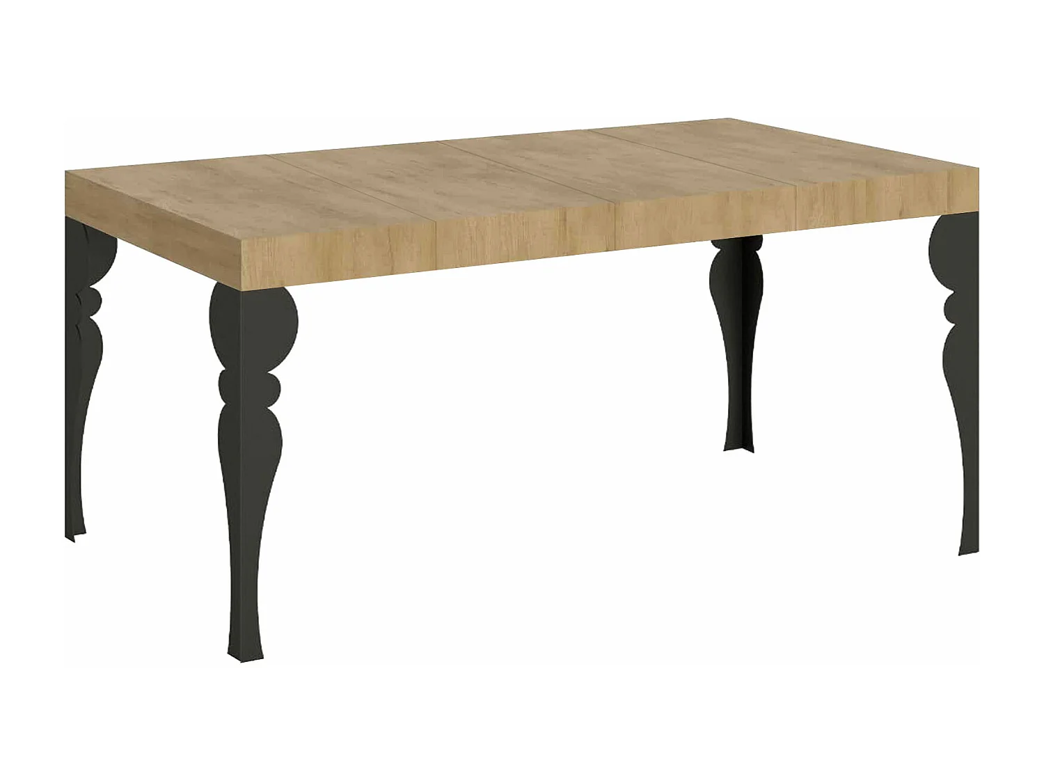 Stół rozkładany Paxon Premium 140/400x90 cm dąb naturalny z nogami w kolorze antracytowym