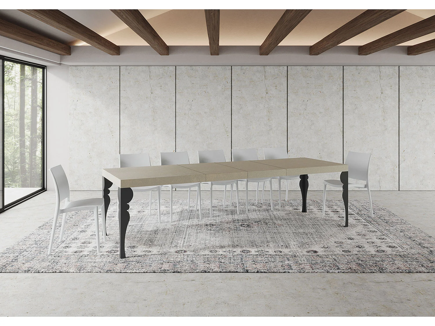 Paxon Premium Cashmere Uitschuifbare Tafel 160/264x90 cm met Antraciet Poten