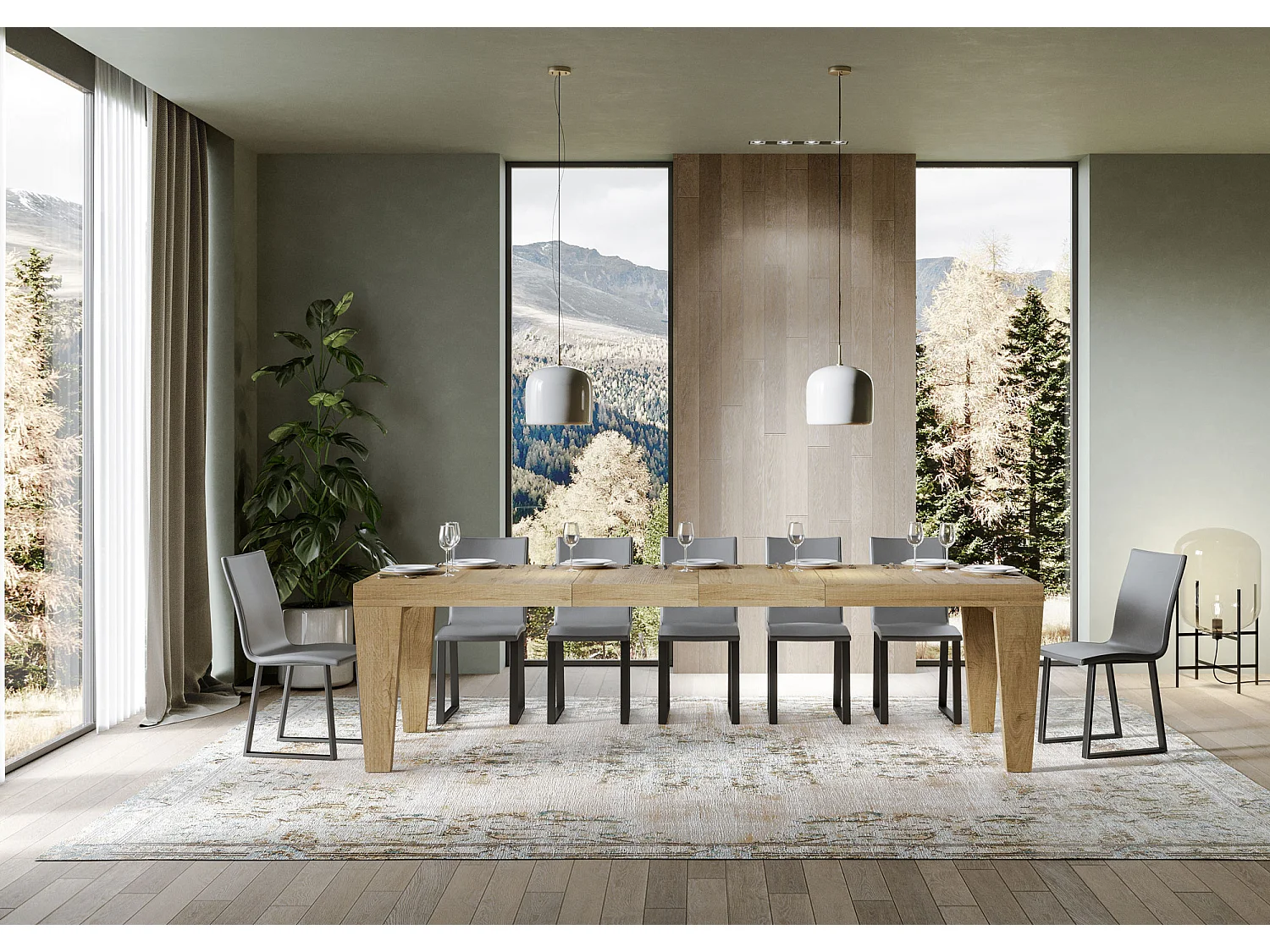 Tavolo allungabile 90x200/304 cm Spimbo Premium quercia natura