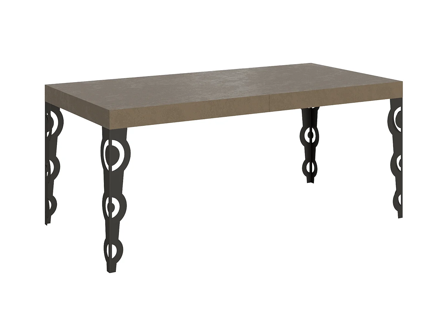 Karamay Premium uitschuifbare tafel 200/460x90 cm duifgrijs met antraciet poten