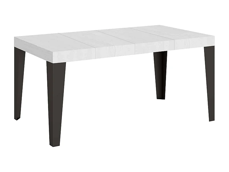 Mesa extensible 90x140/400 cm Flame Premium Fresno Blanco estructura Antracita