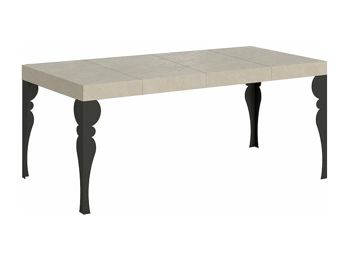 Mesa extensible 90x90/246 cm Paxon Premium cachemira patas antracita