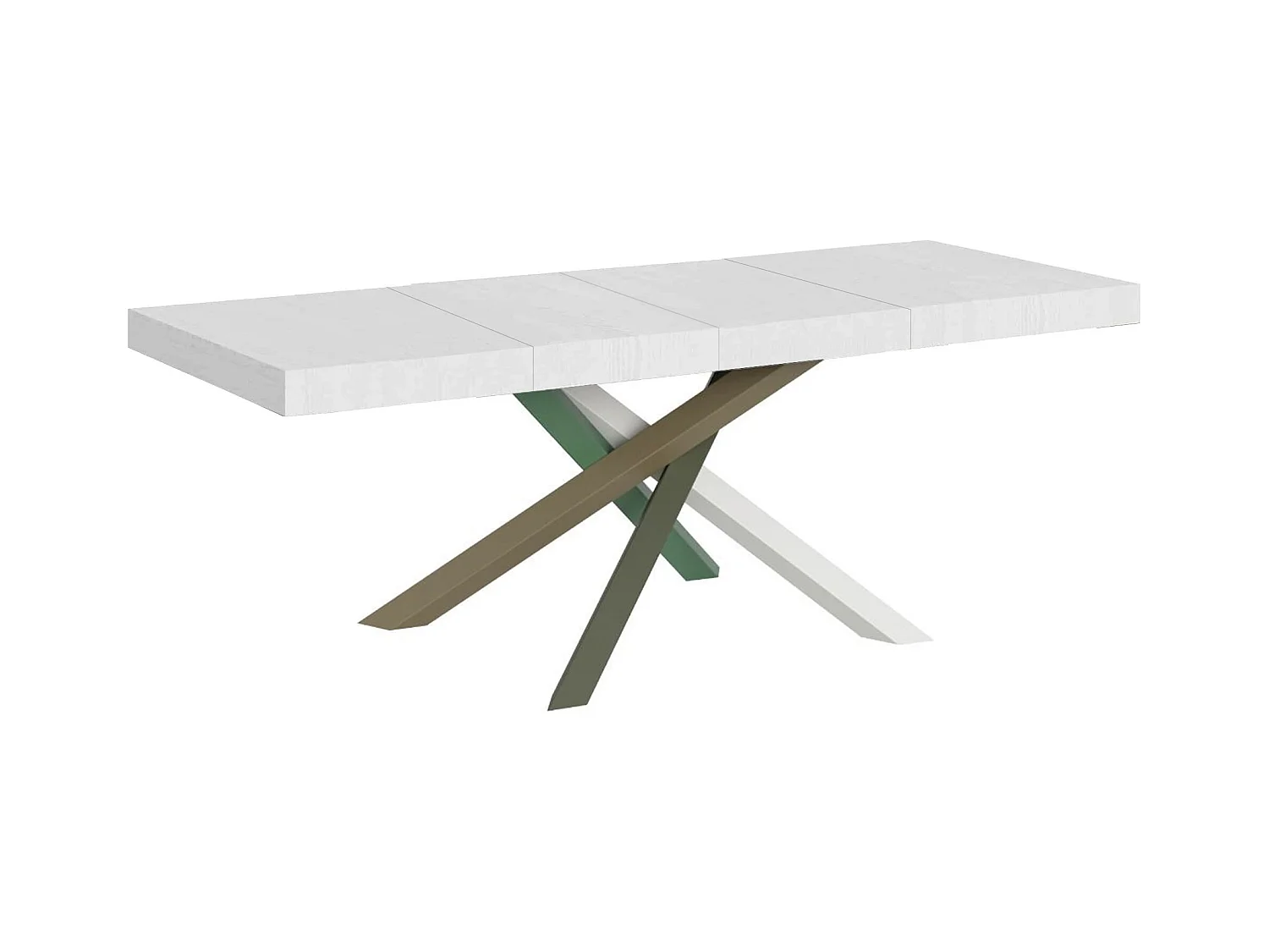 Table extensible 90x160/420 cm Volantis Premium Frêne Blanc cadre 4/A