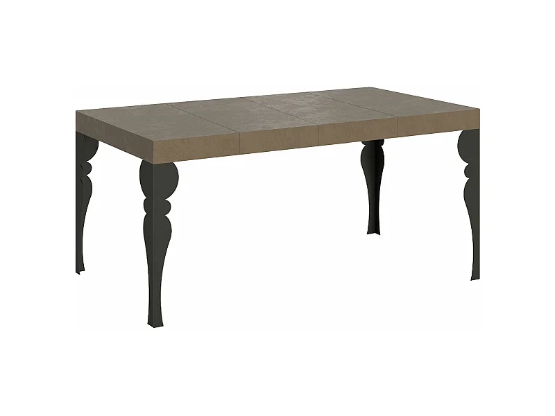 Paxon Premium 140/244x90 cm ausziehbarer Tisch in Taubengrau mit anthrazitfarbenen Beinen