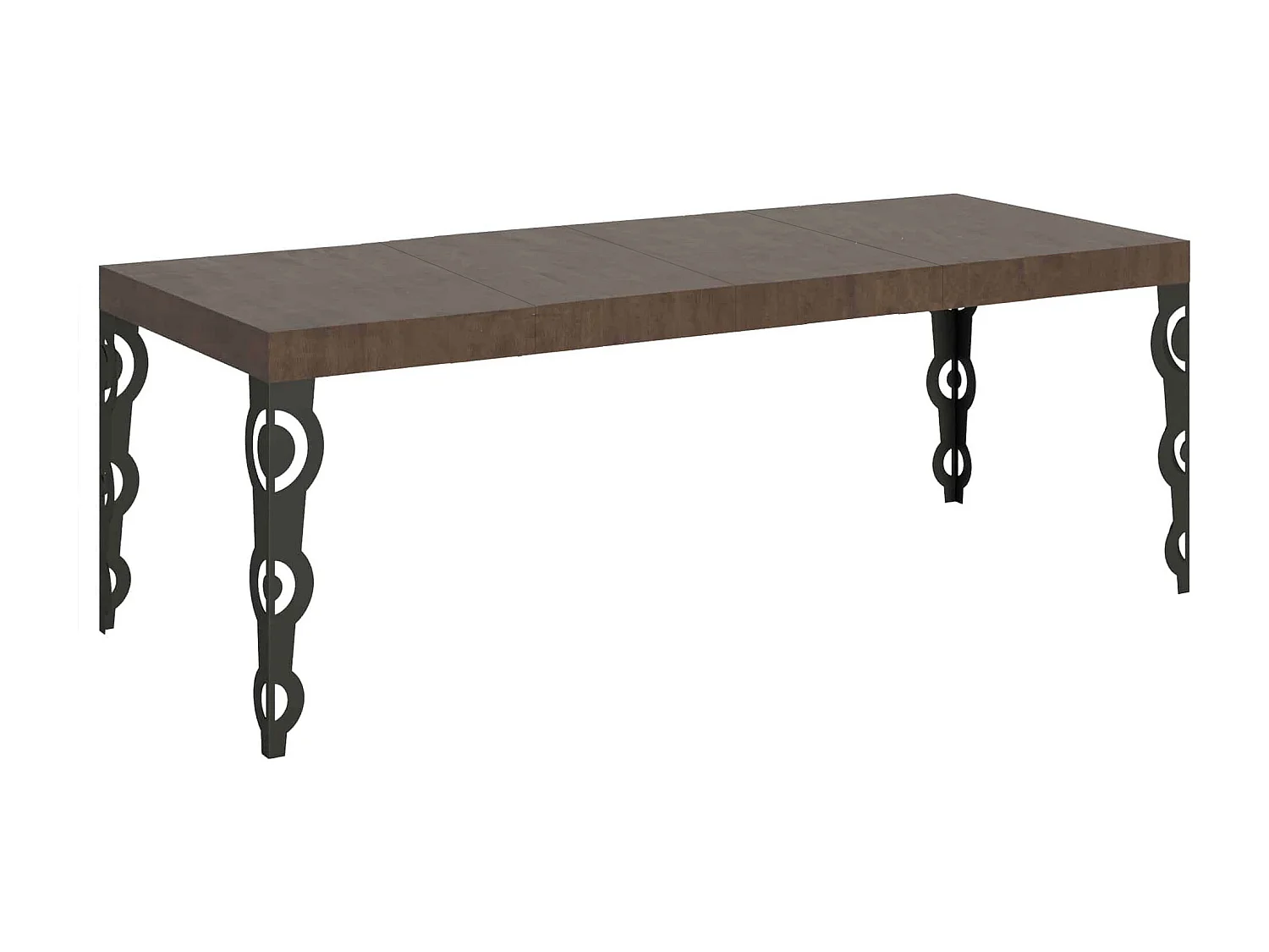 Table extensible 90x160/420 cm Karamay Premium Noyer cadre Anthracite