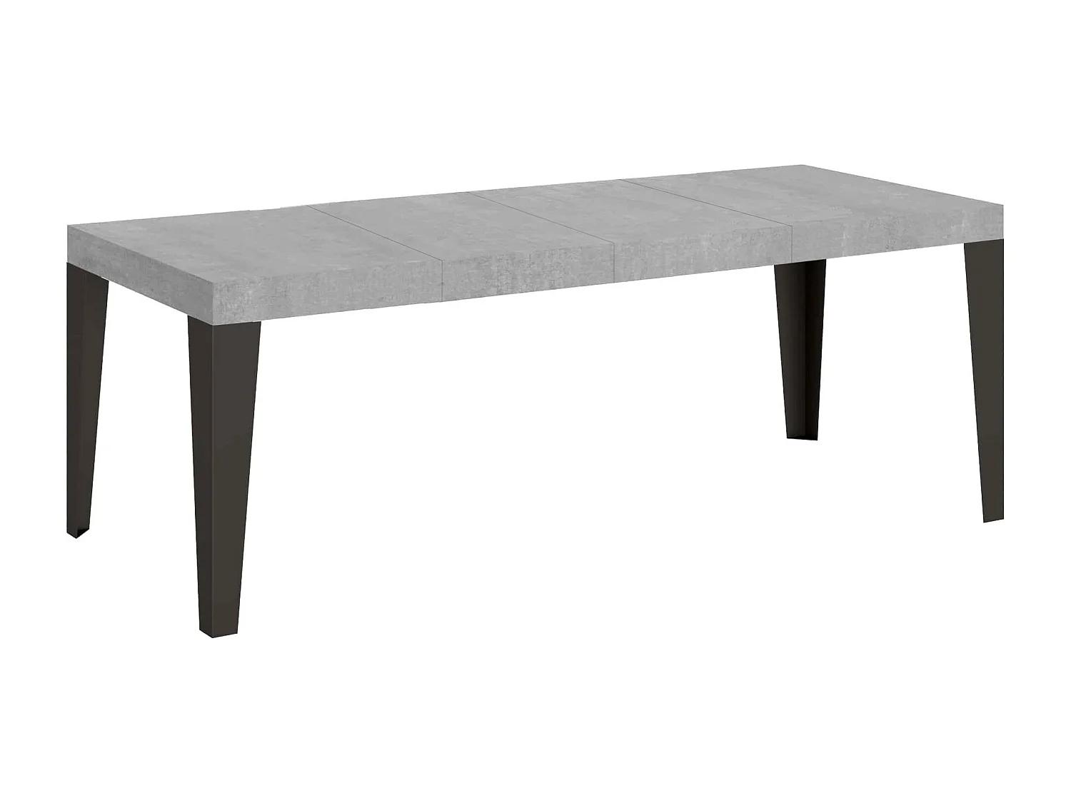 Table extensible 90x160/420 cm Flame Premium Gris Béton cadre Anthracite
