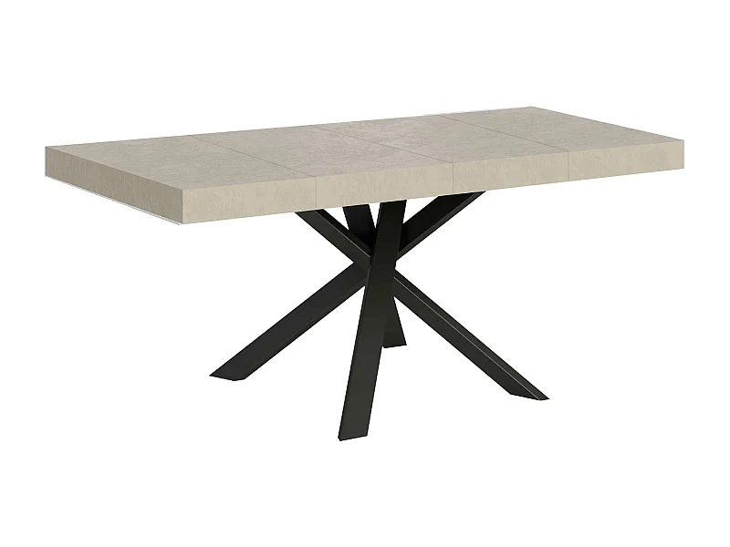 Mesa extensible 90x90/194 cm Clerk Premium tapa cachemira patas Antracita