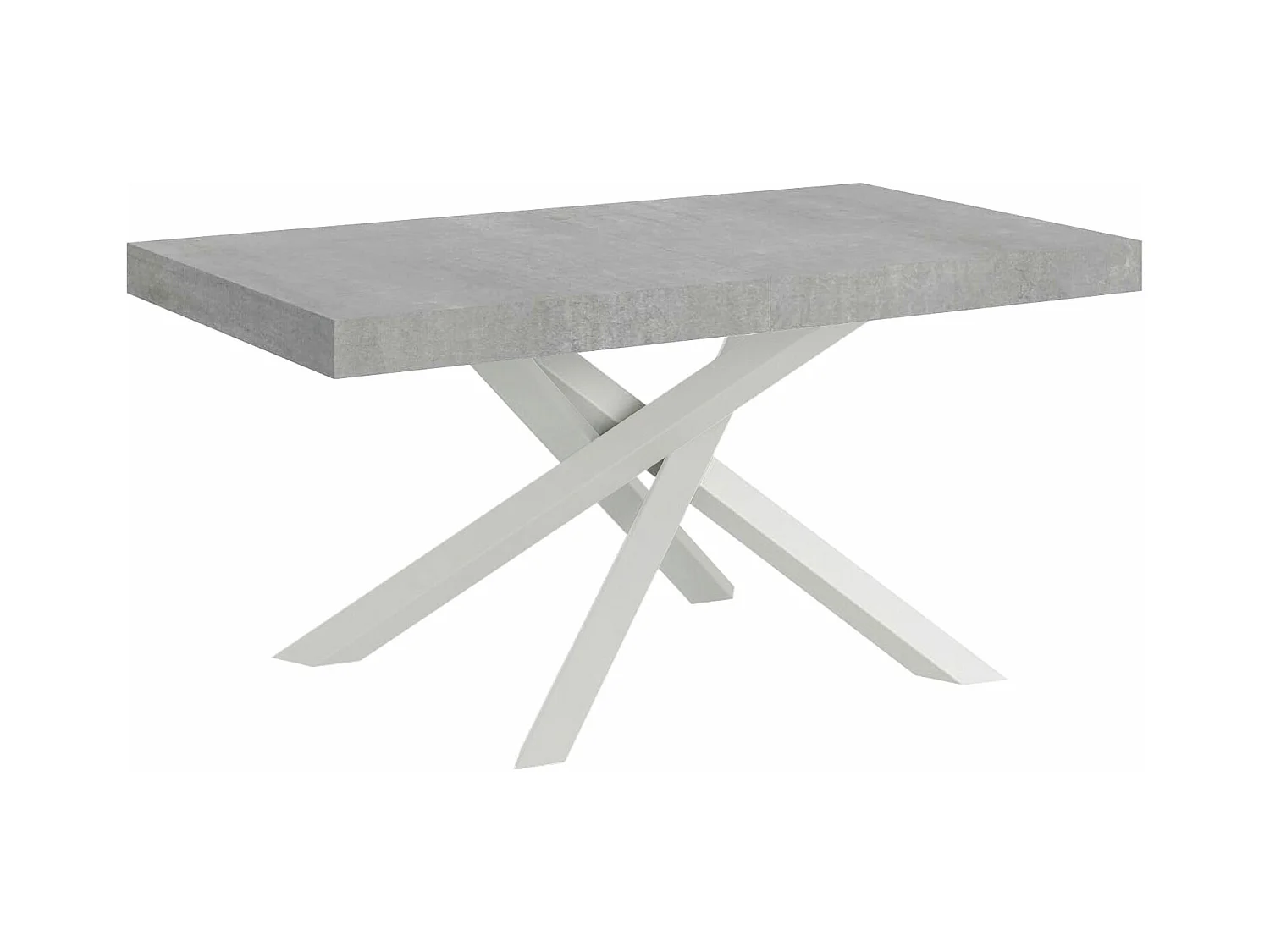 Volantis Premium ausziehbarer Betontisch 180/284x90 cm mit weißen Beinen