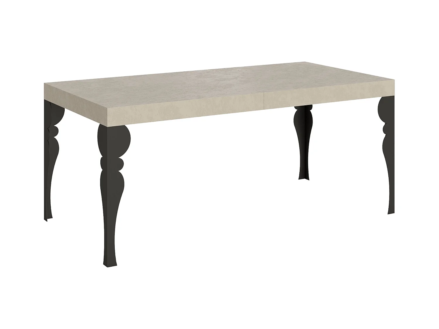 Paxon Premium Cashmere Ausziehtisch 180/440x90 cm mit anthrazitfarbenen Beinen