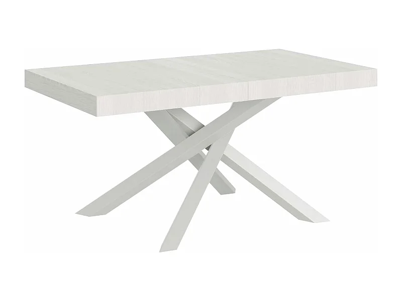 Volantis Premium Ausziehtisch 180/440x90 cm Esche weiß Beine weiß