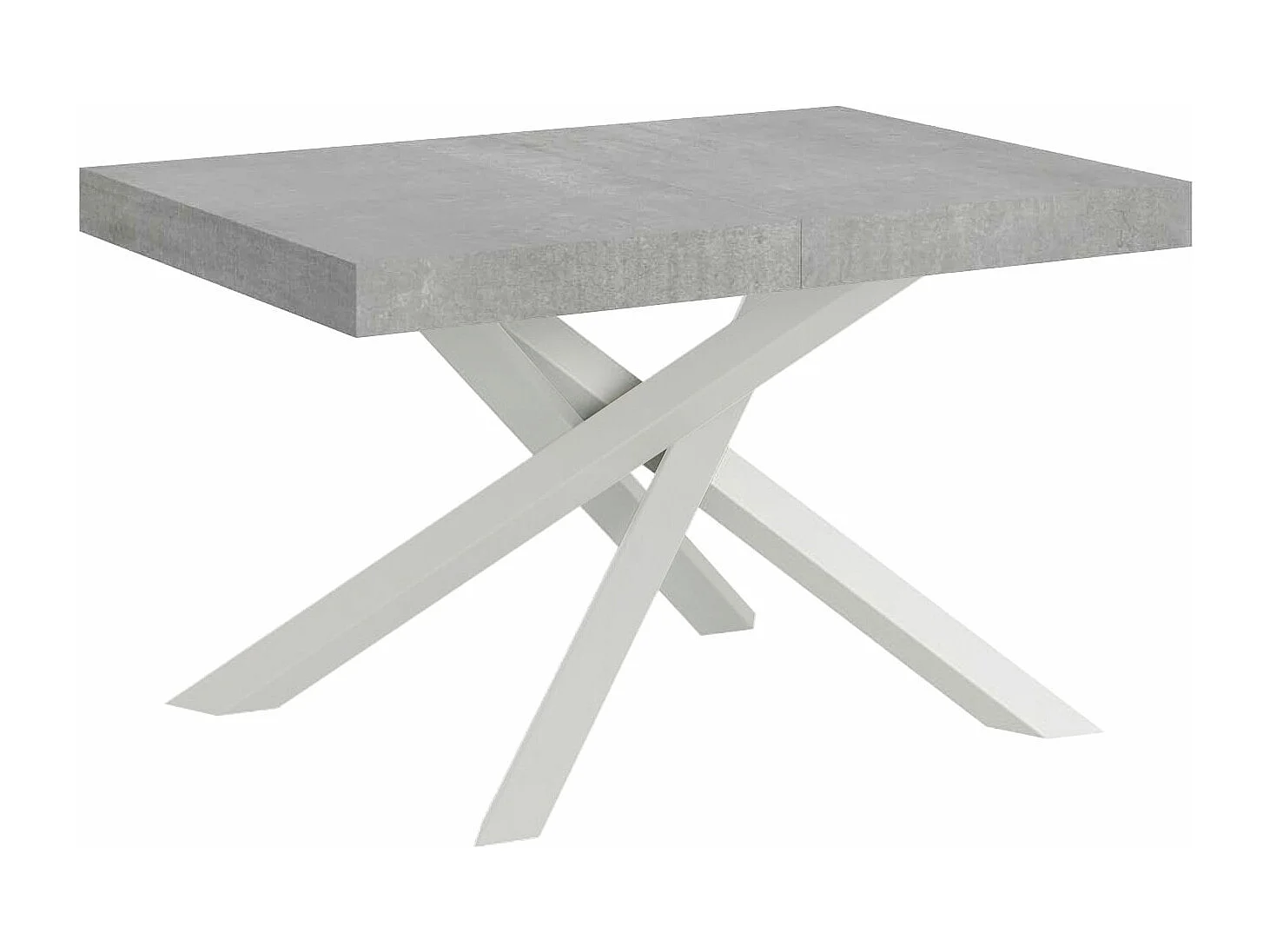 Volantis Premium uitschuifbare tafel 120/224x90 cm betonwitte poten
