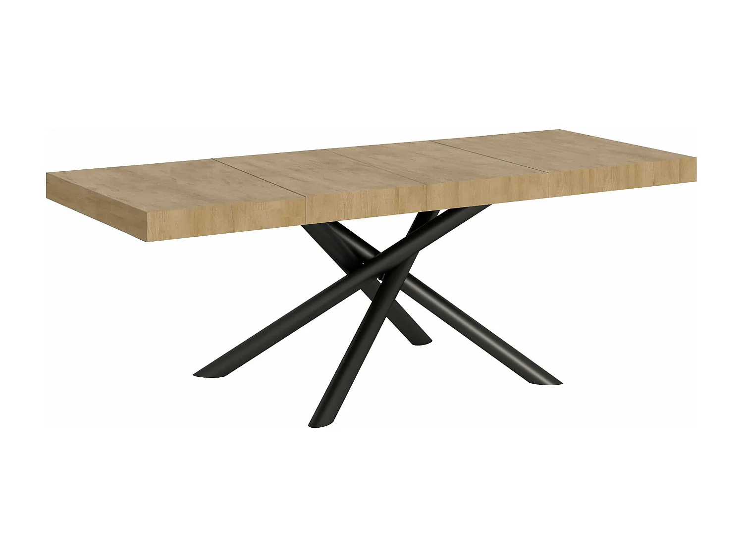 Mesa extensible 90x180/440 cm Famas Premium Roble Natural estructura Antracita