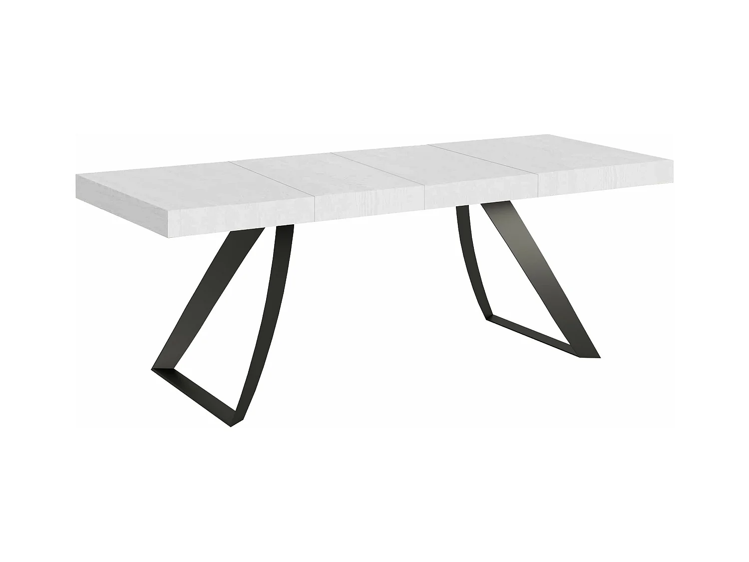 Table extensible 90x180/440 cm Proxy Premium Frêne Blanc cadre Anthracite