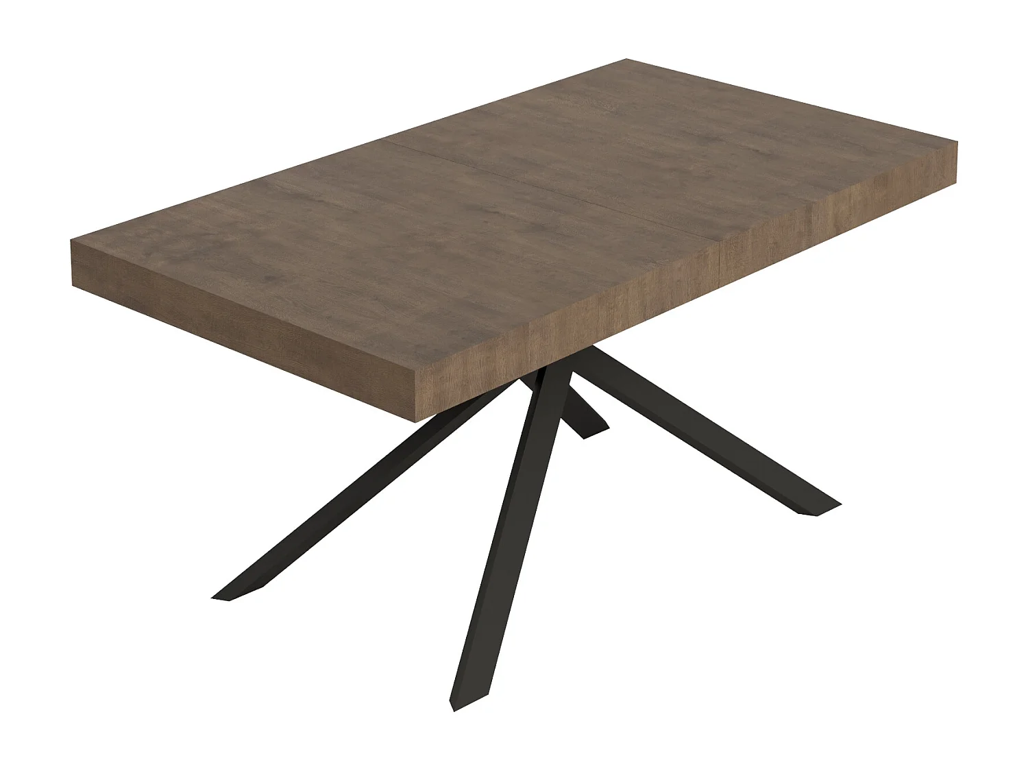 Niket udtræksbord i valnød 160/420x90 cm med antracitgrå ben