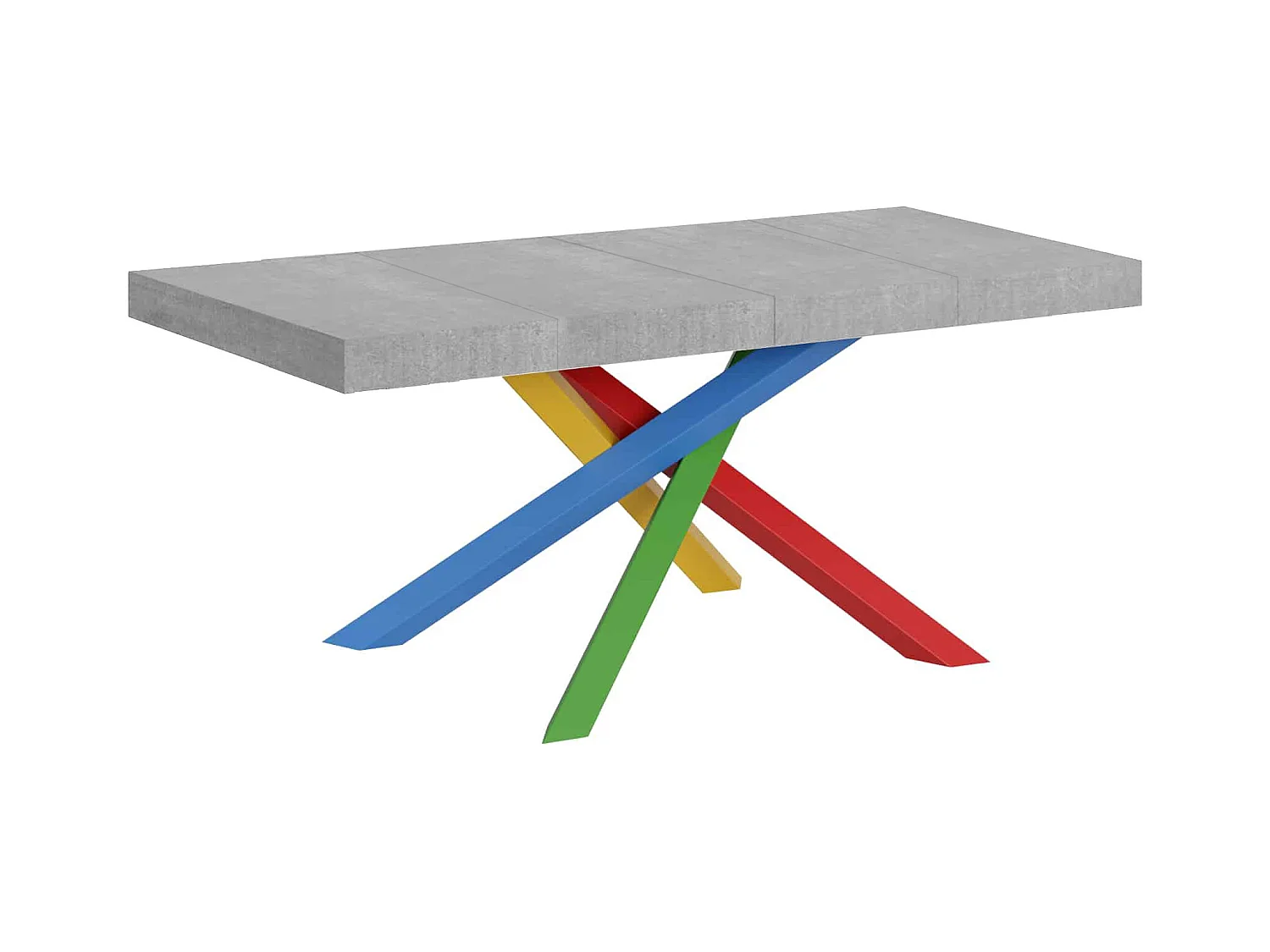 Ausziehtisch 140/400x90 cm Volantis Premium Zement mehrfarbig Beine 4/B