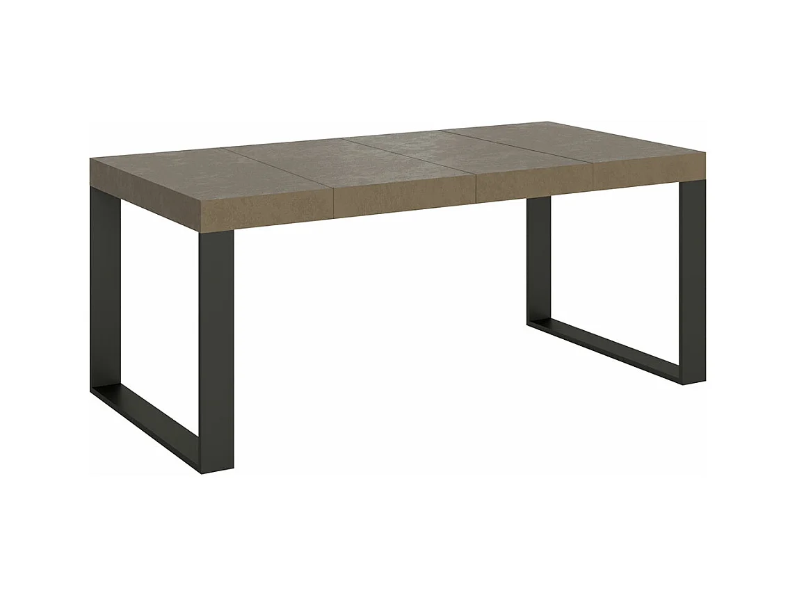 Table extensible 90x120/224 cm Tecno Premium Taupe pieds anthracite