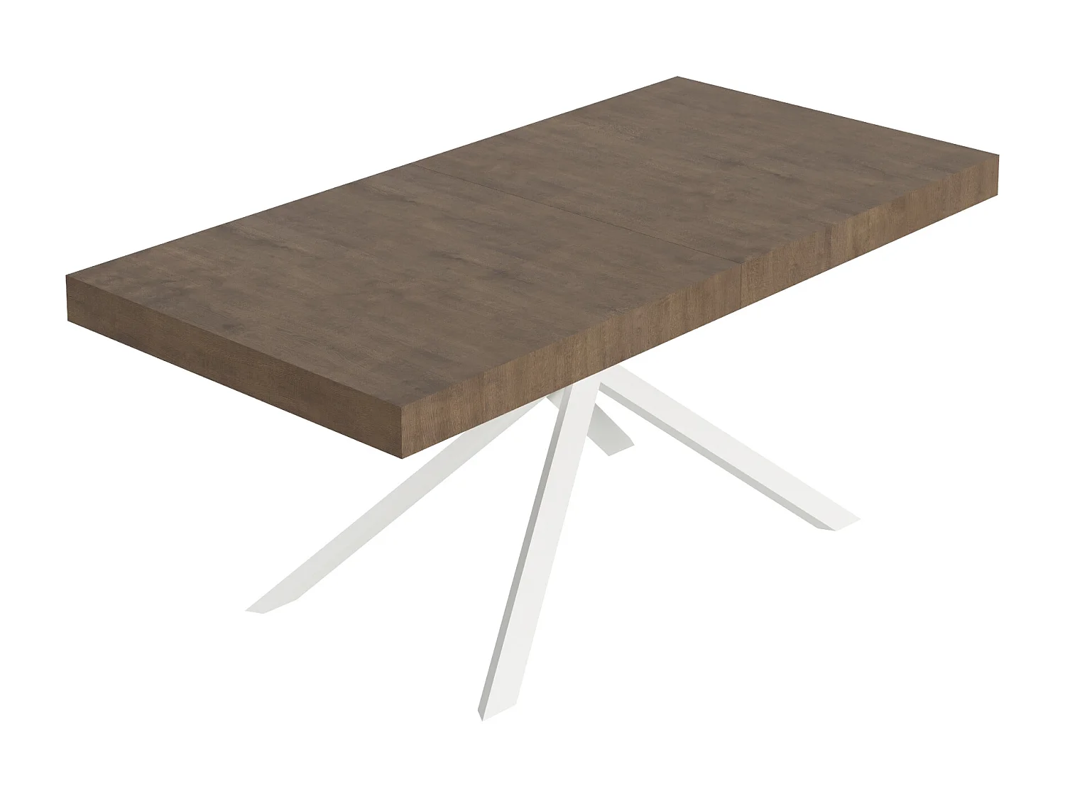Niket walnut extendable table 180/440x90 cm with white legs