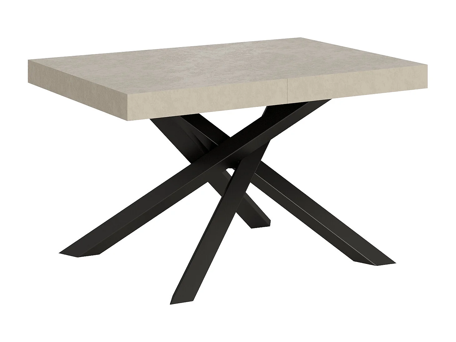 Volantis Cashmere Uitschuifbare Tafel 120/224x90 cm met Antraciet Poten