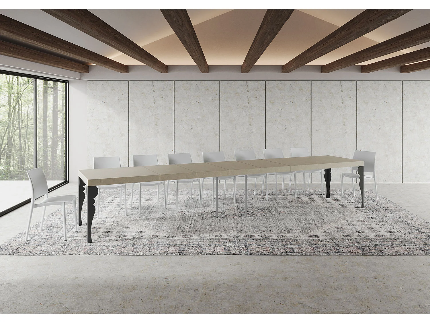 Itamoby Tavolo allungabile 90x160/420 cm Paxon Premium cashmere gambe antracite