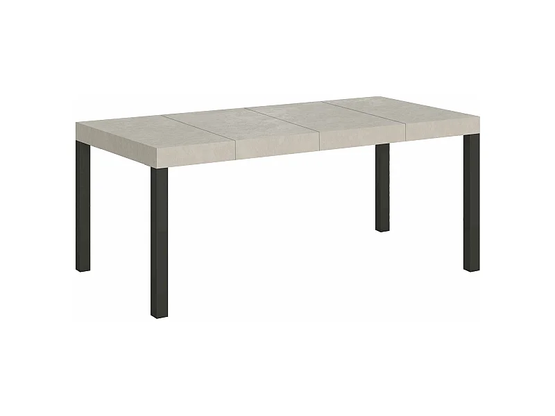 Table extensible 90x90/246 cm Everyday Premium cachemire pieds anthracite