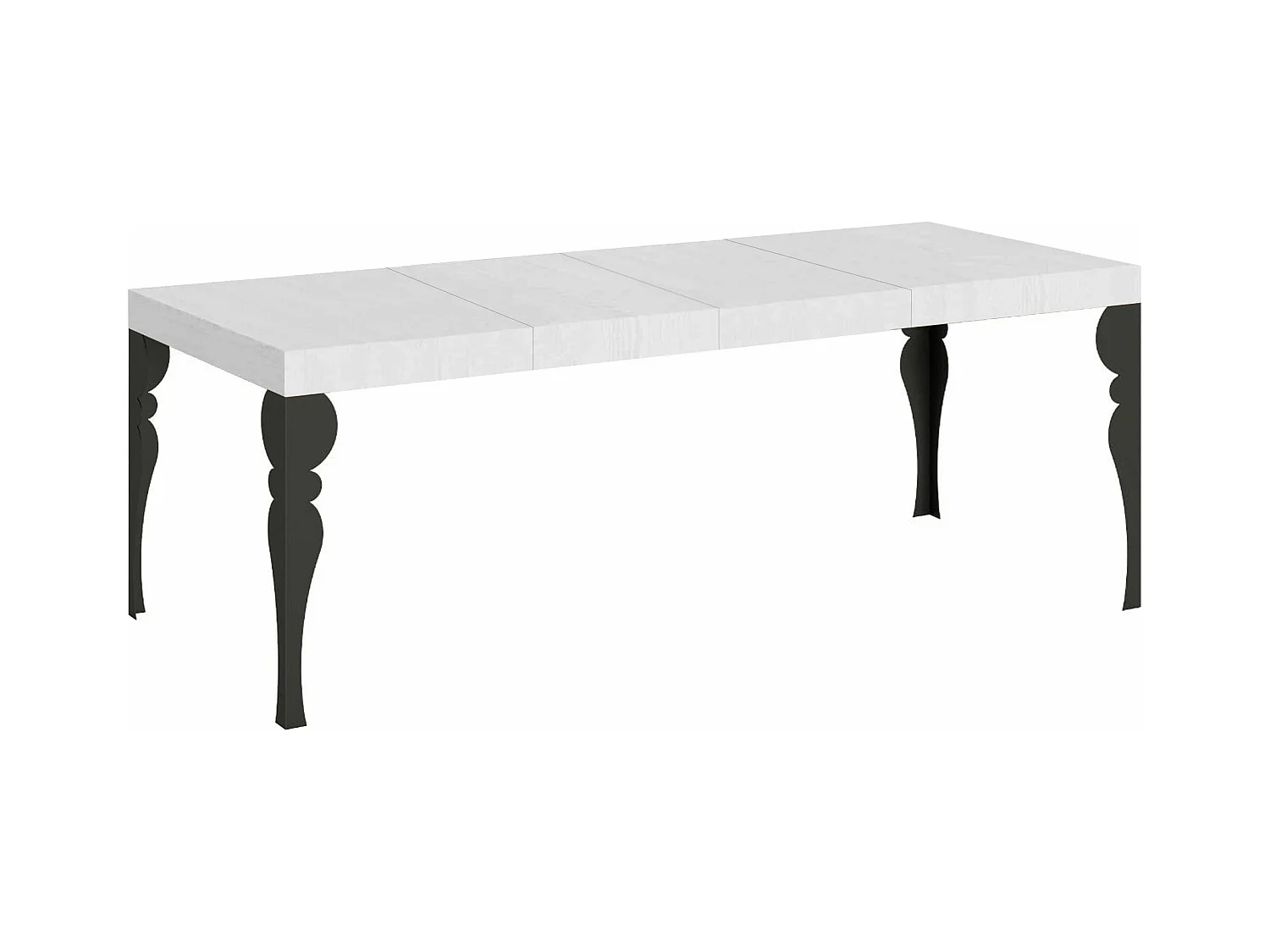 Paxon Premium uitschuifbare tafel 160/420x90 cm wit essen antraciet poten