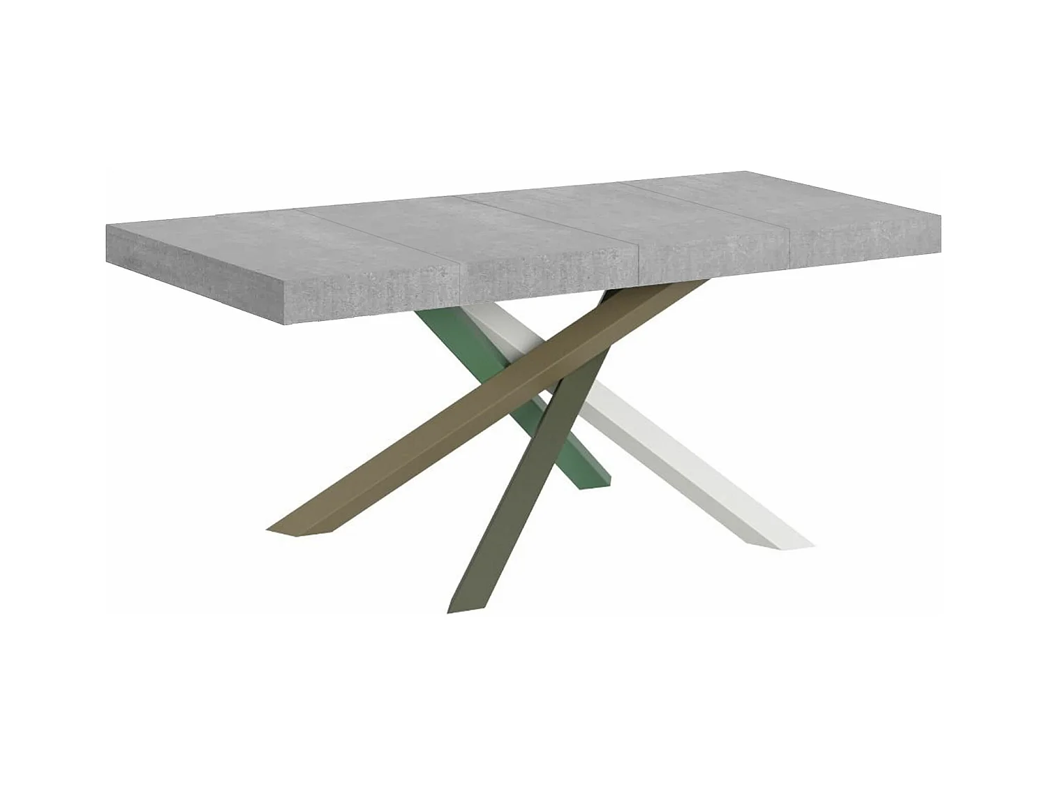 Tavolo allungabile 90x130/390 cm Volantis Premium cemento telaio 4/A