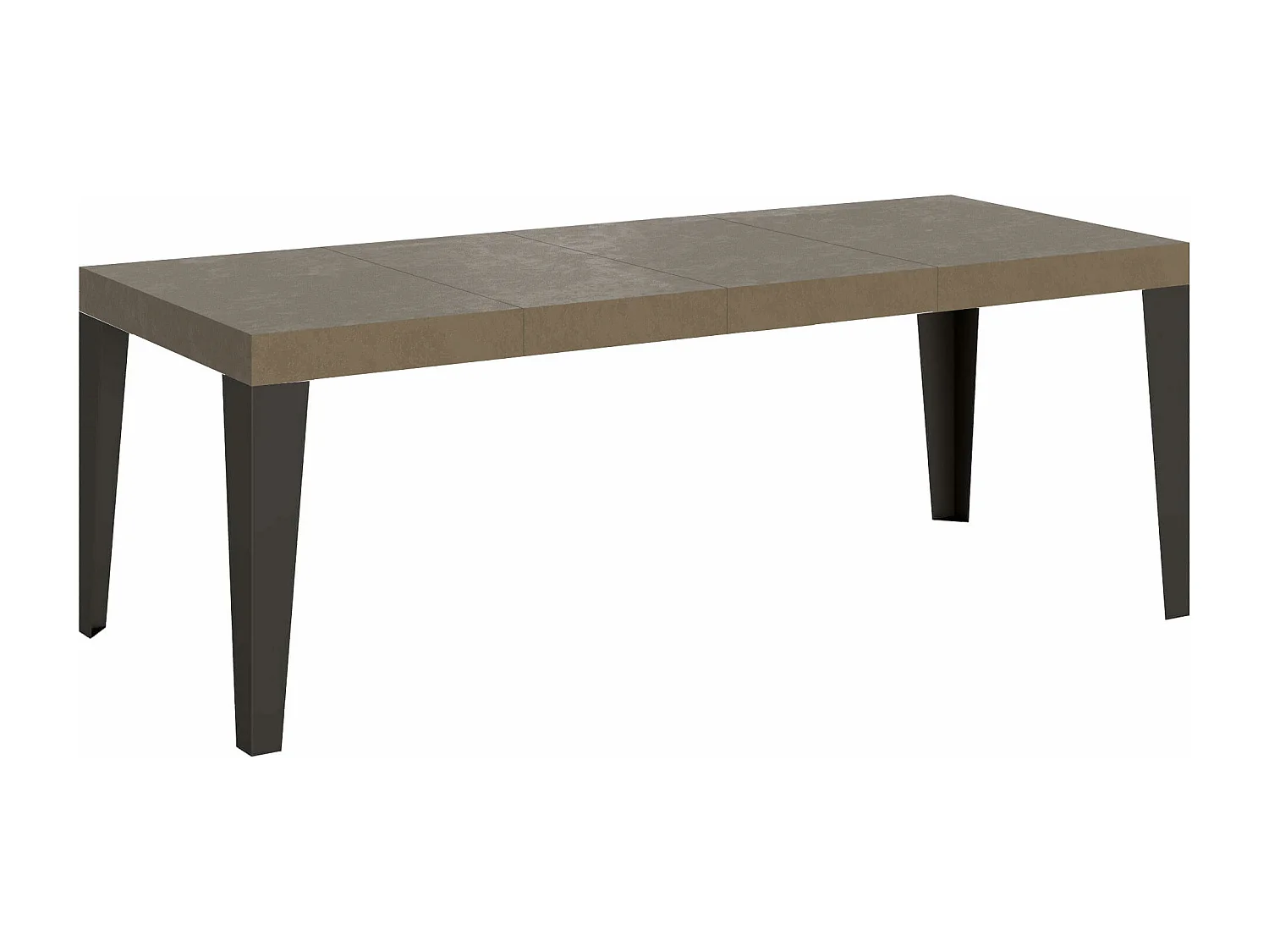 Mesa extensible 90x90/246 cm Flame Premium gris paloma patas antracita