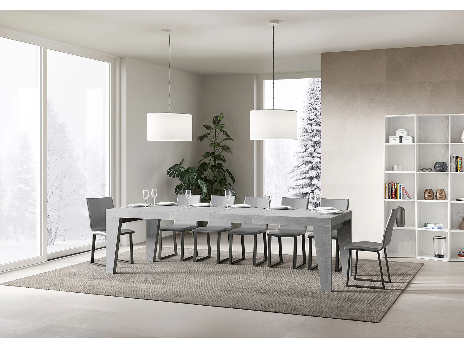 Mesa extensible 90x200/304 cm Naxy Premium Cemento