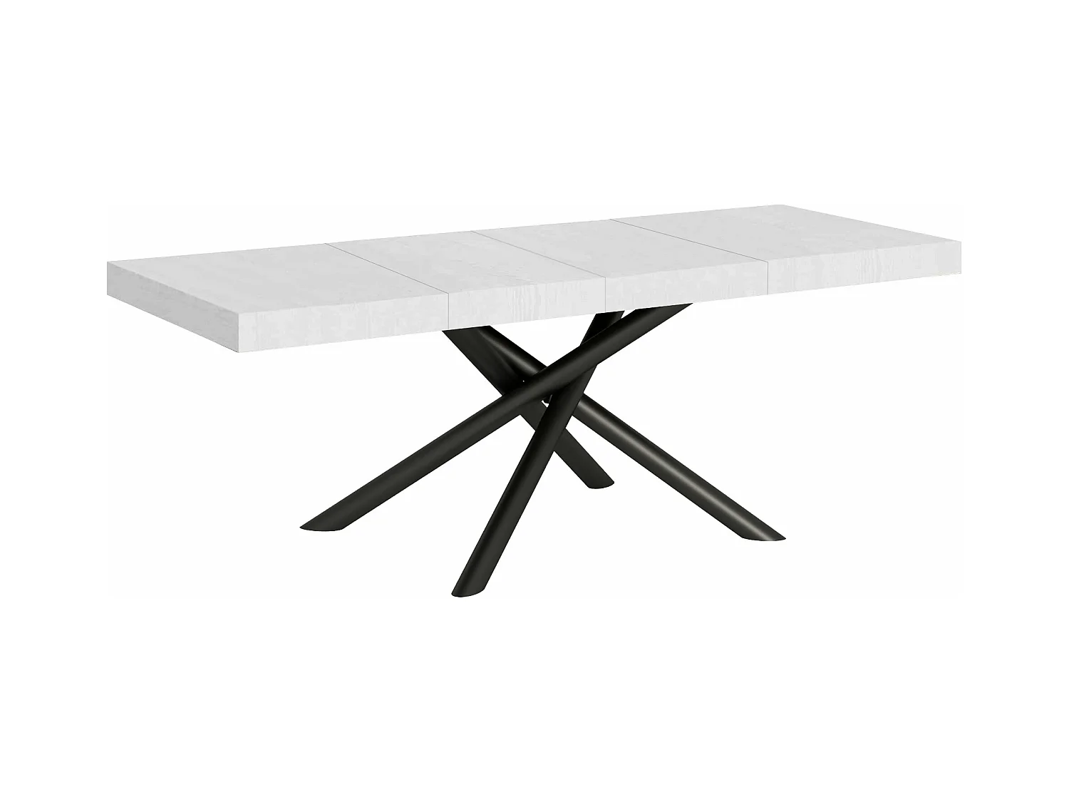 Table extensible 90x180/440 cm Famas Premium Frêne Blanc cadre Anthracite