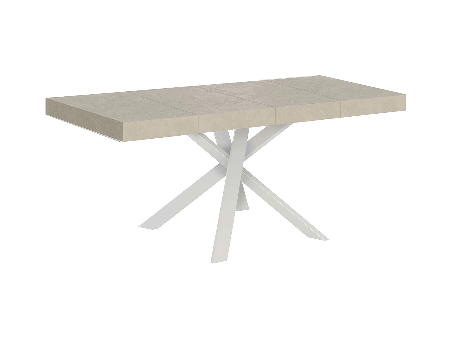 Clerk Premium Cashmere Uitschuifbare Tafel 90/194x90 cm met Witte Poten