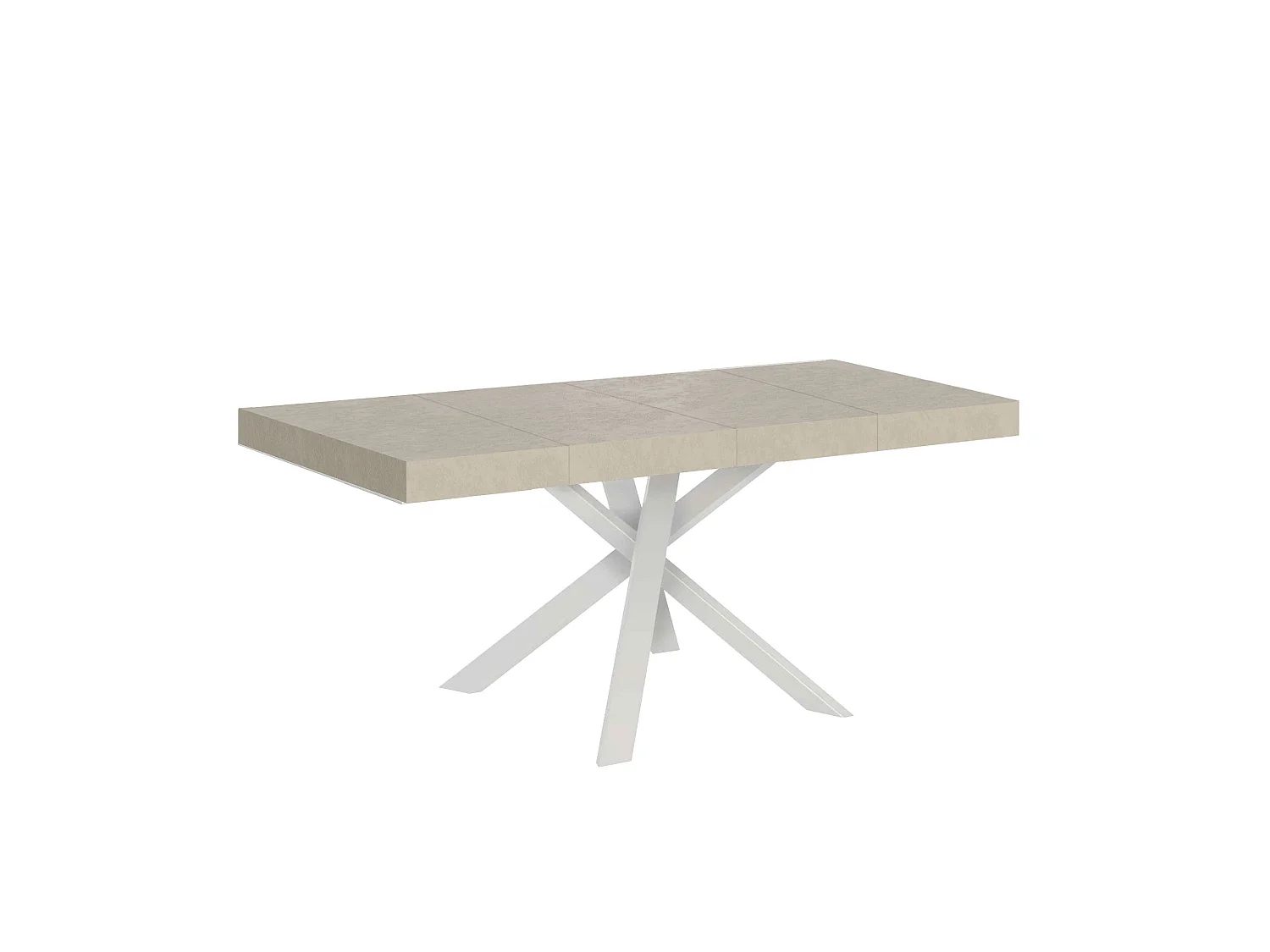 Clerk Premium Cashmere Udtræksbord 90/194x90 cm med Hvide Ben