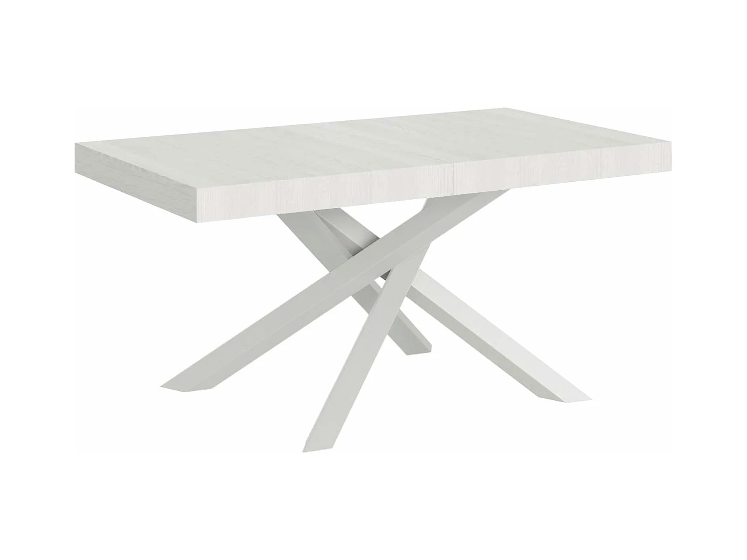 Volantis Premium uitschuifbare tafel 160/420x90 cm wit essen witte poten