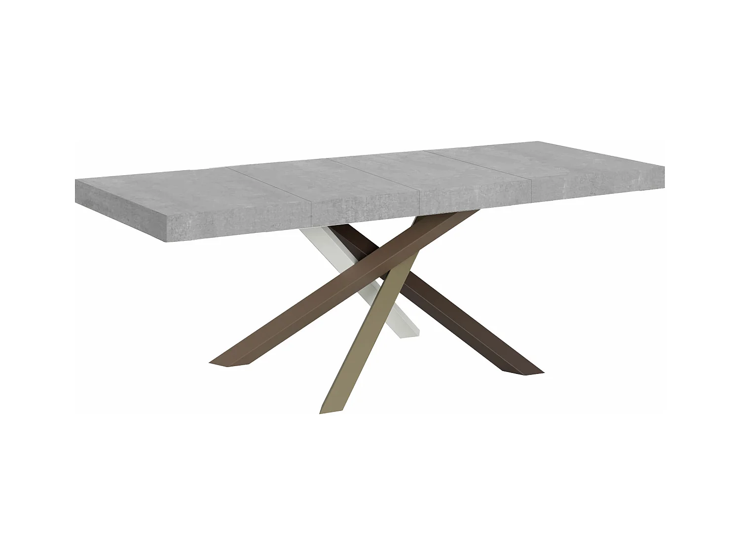 Uitschuifbare tafel 160/420x90 cm Volantis Premium cement veelkleurige poten 4/C