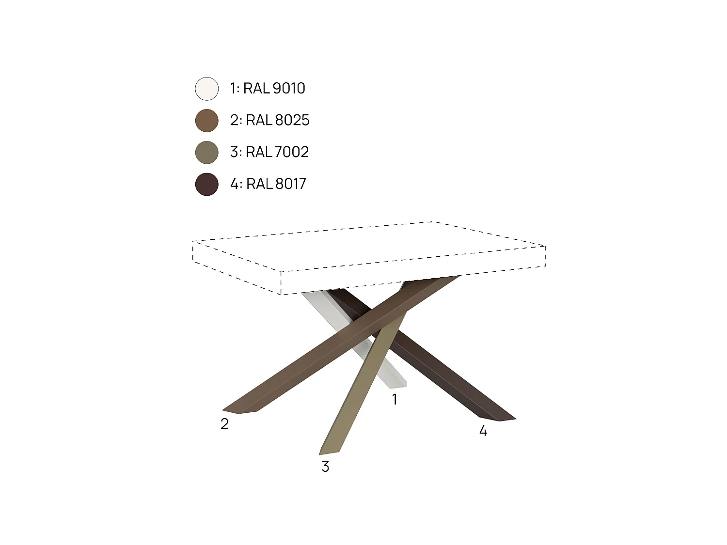 Extendable table 160/420x90 cm Volantis Premium cement multicolored legs 4/C