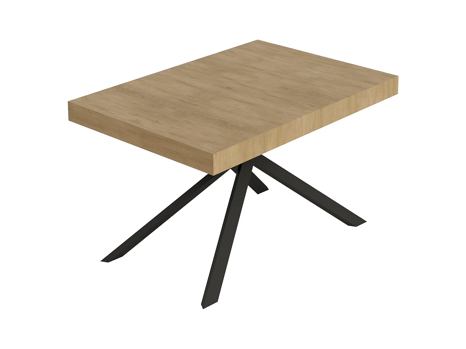 Table extensible 80x120/204 cm Niket chêne nature pieds anthracite