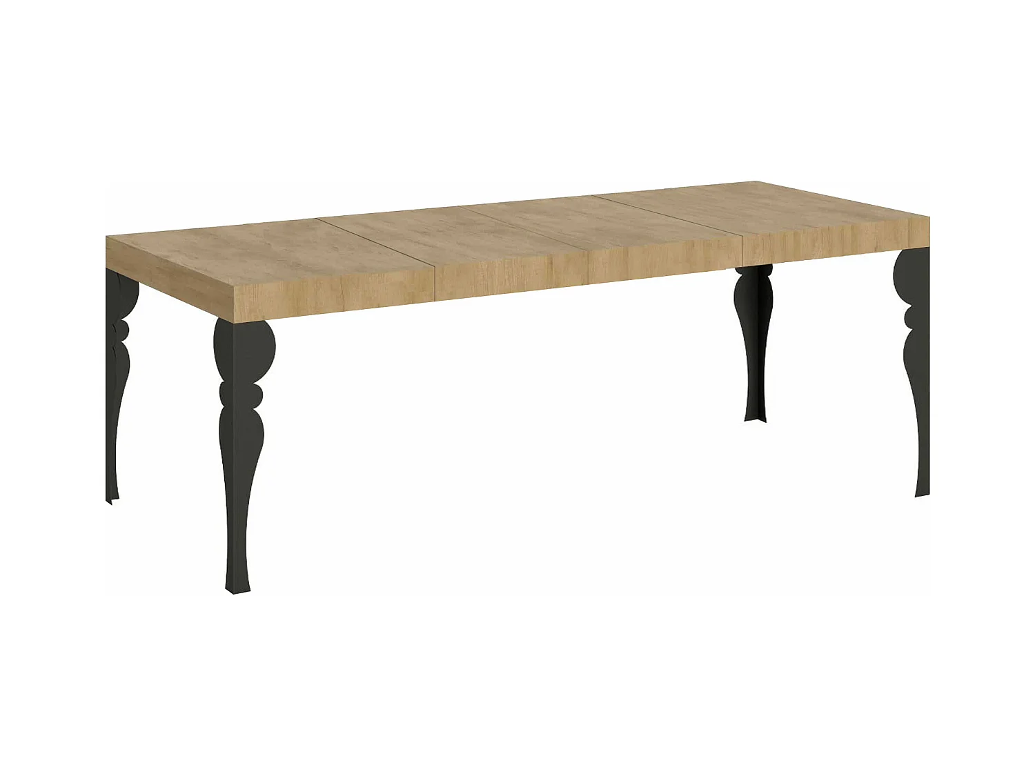 Paxon Premium Ausziehtisch 200/460x90 cm Natur-Eiche mit anthrazitfarbenen Beinen