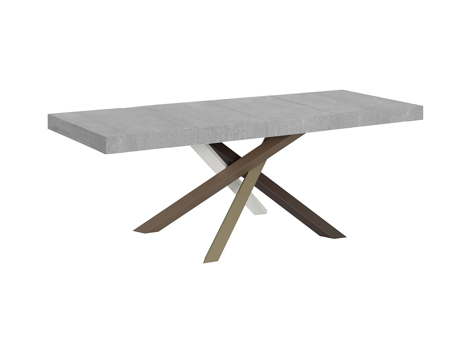 Ausziehbarer Tisch 200/460x90 cm Volantis Premium Zement mehrfarbige Beine 4/C