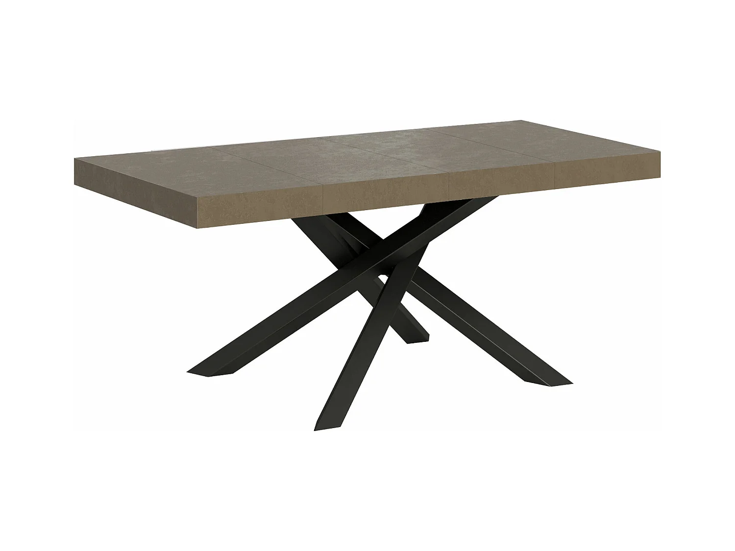 Table extensible 90x140/244 cm Volantis Premium taupe pieds anthracite