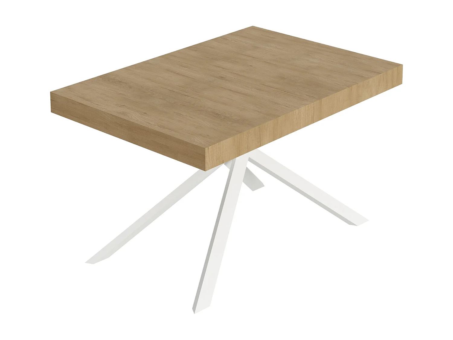 Niket udtræksbord 120/224x90 cm natureg hvide ben