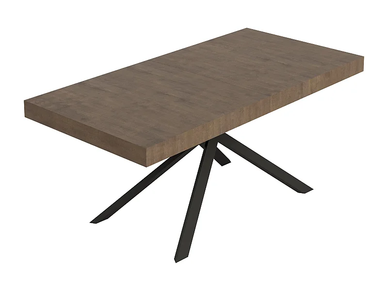 Niket ausziehbarer Walnusstisch 200/304x90 cm mit anthrazitfarbenen Beinen