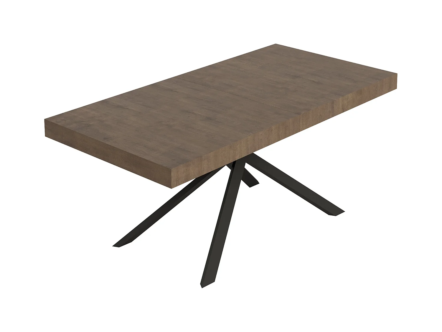 Niket ausziehbarer Walnusstisch 200/304x90 cm mit anthrazitfarbenen Beinen